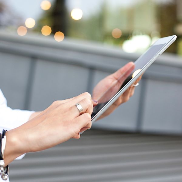 An iPad connected to a virtual desktop.