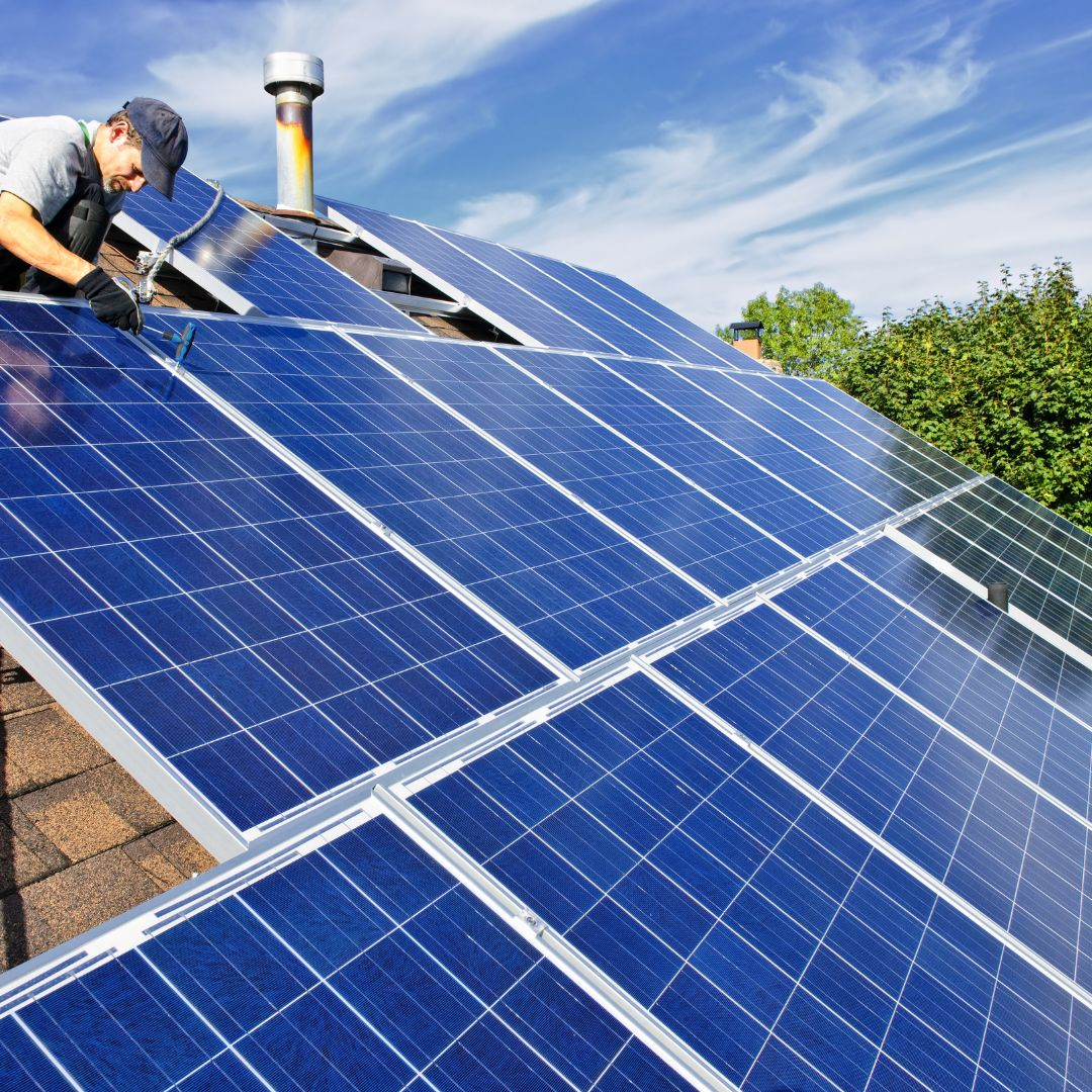 Installing solar panels on roof