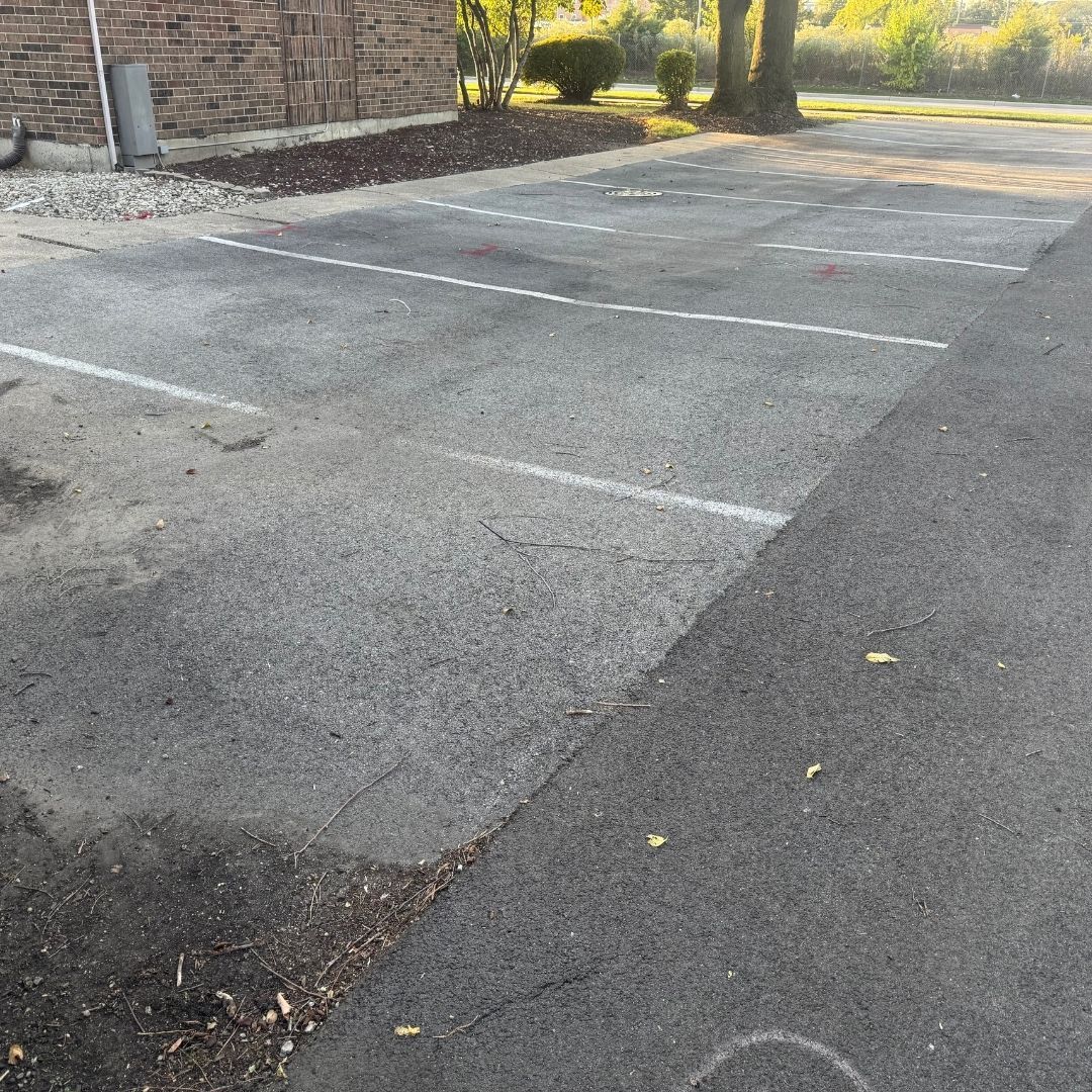 Faded parking lines