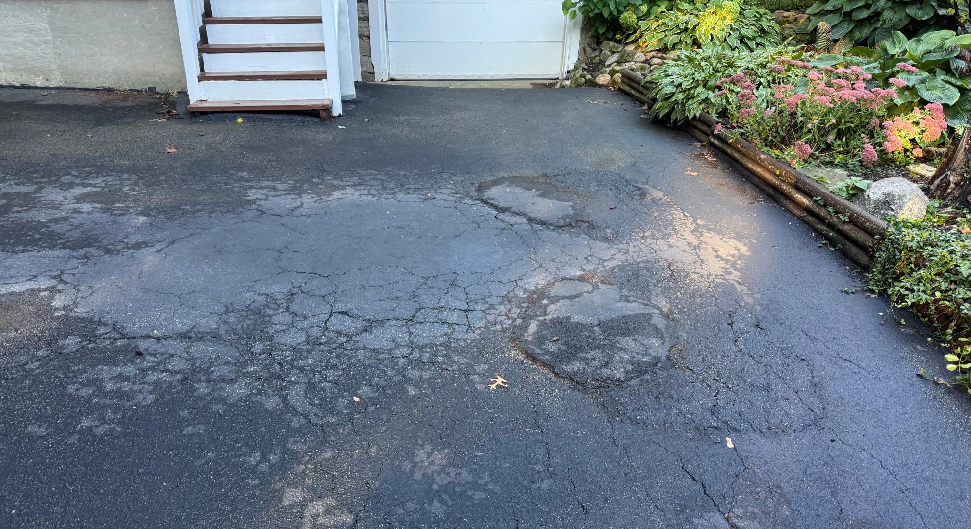 Discolored pavement