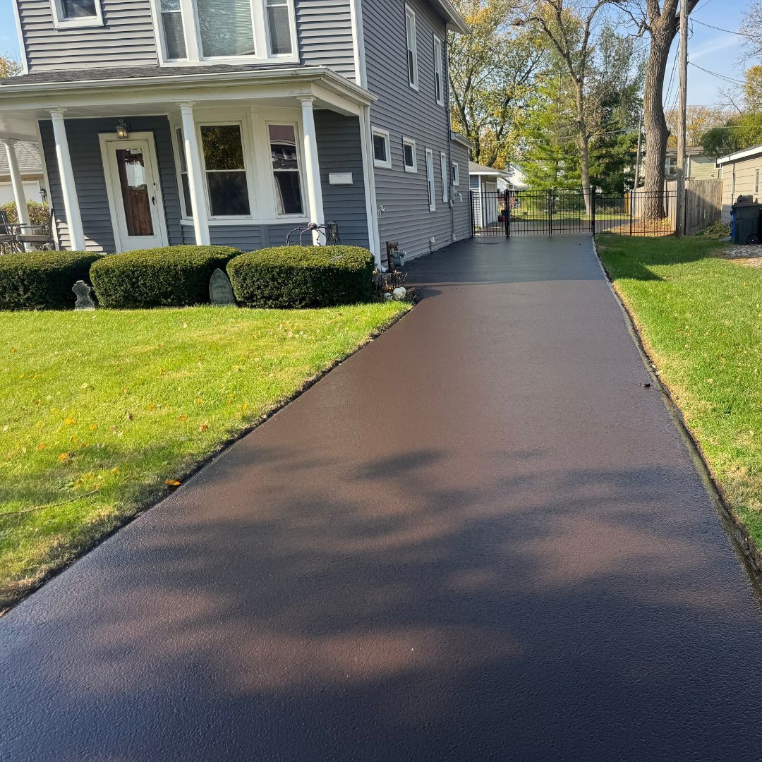 driveway that was just sealed driveway that was just sealed