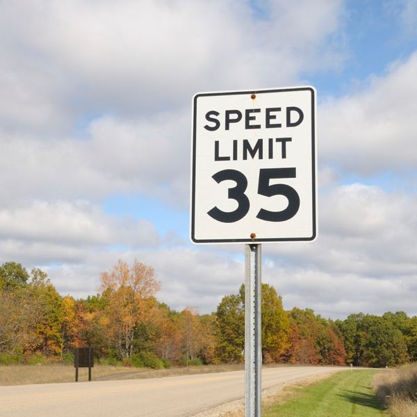 speed limit sign on a road