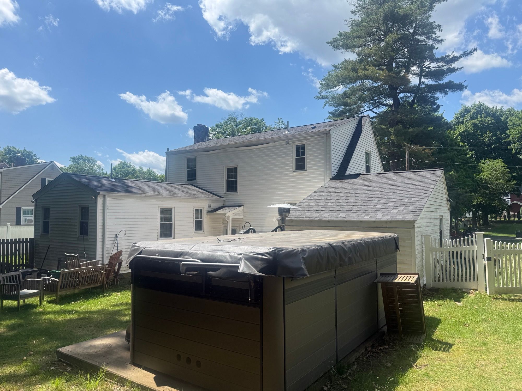 Rear view of Architectural Asphalt Shingle Roof Replacement Natick MA