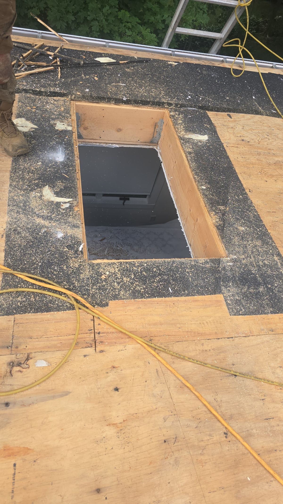 Rubber Roof Install with Installation of new Skylights
