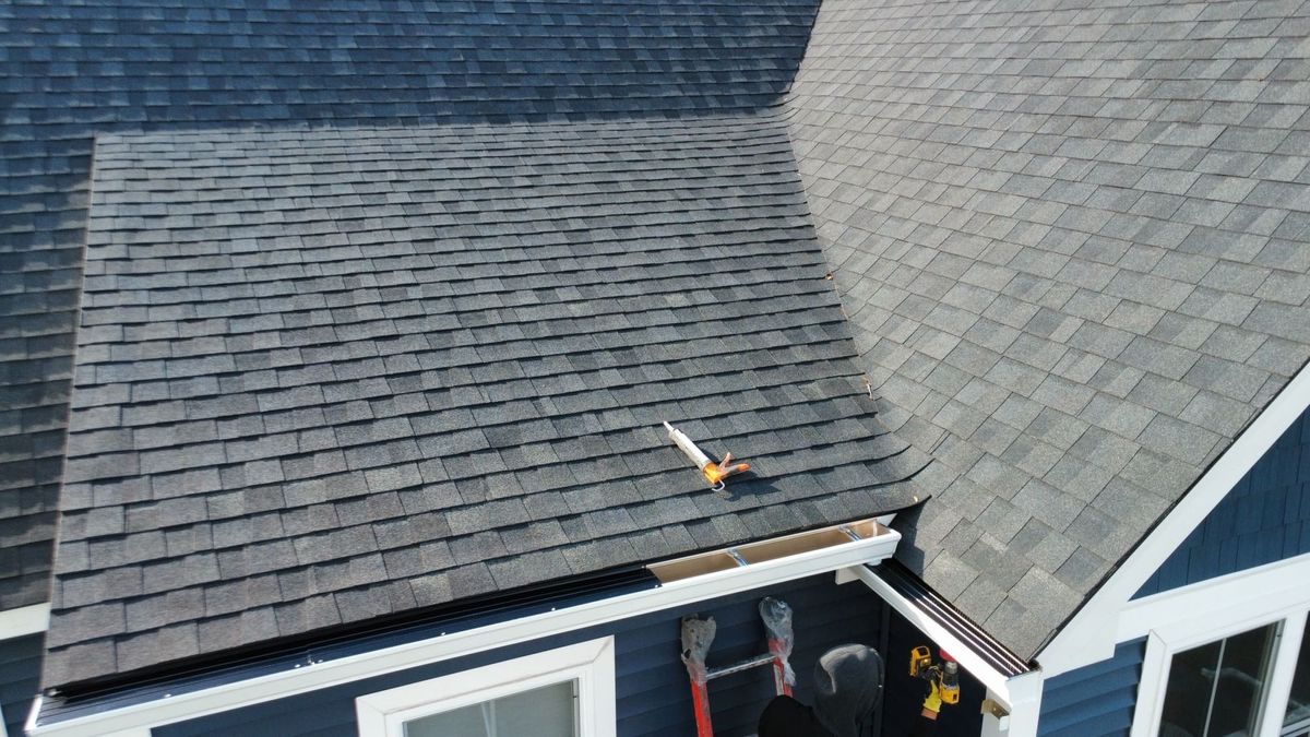 New 6 inch seamless gutters with gutter guard