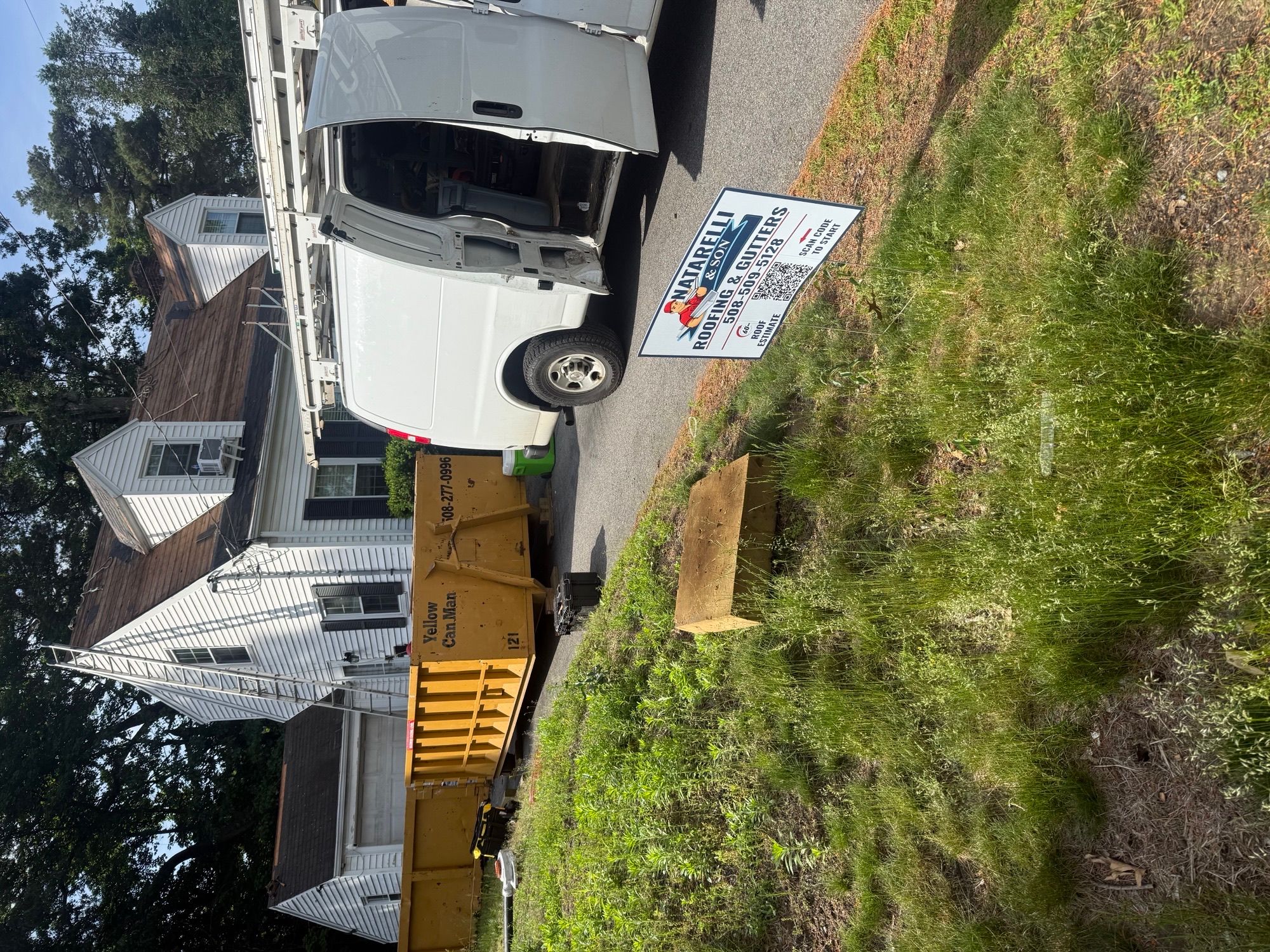 Residential roof replacement in progress Natick MA