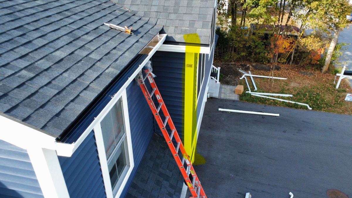 Install of 6" gutters and downspouts and gutter guards in Natick, MA