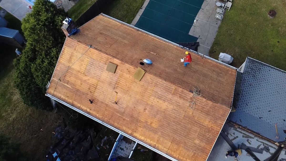 full asphalt roof tear off preparation for architectural shingle replacement