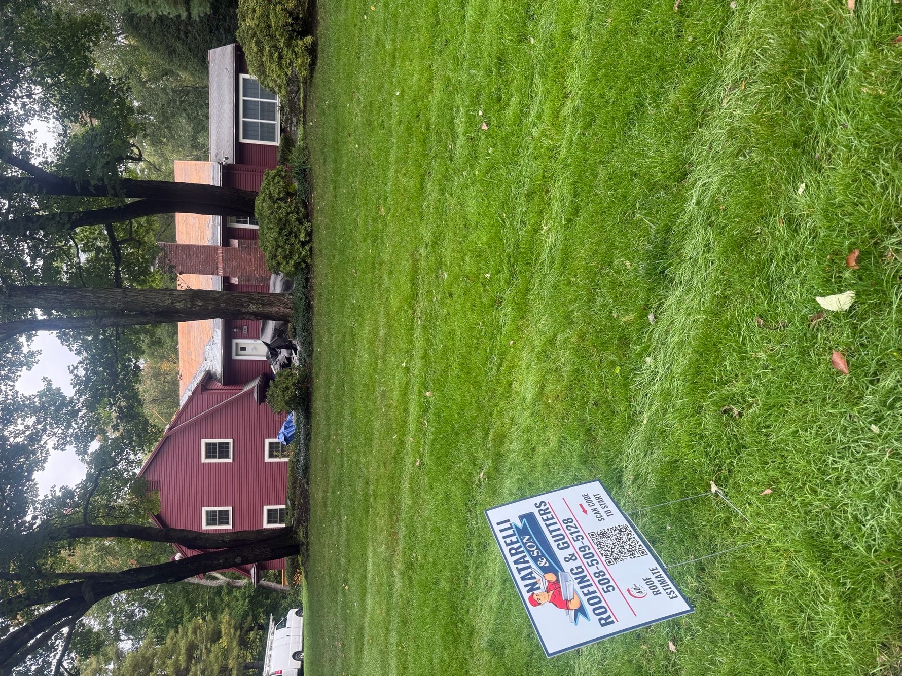 View of roofing in progress - Natarelli & Son Roofing and Gutters - roof installation in Needham MA