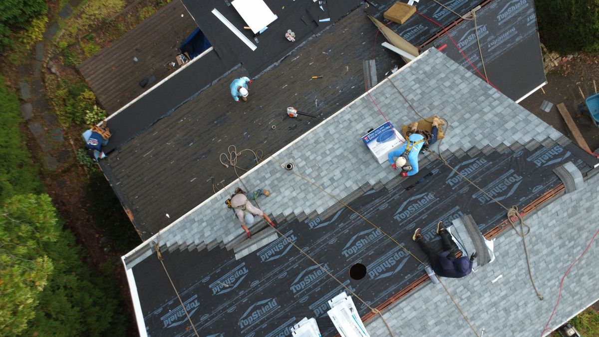 Asphalt shingle installation in Wellesley MA
