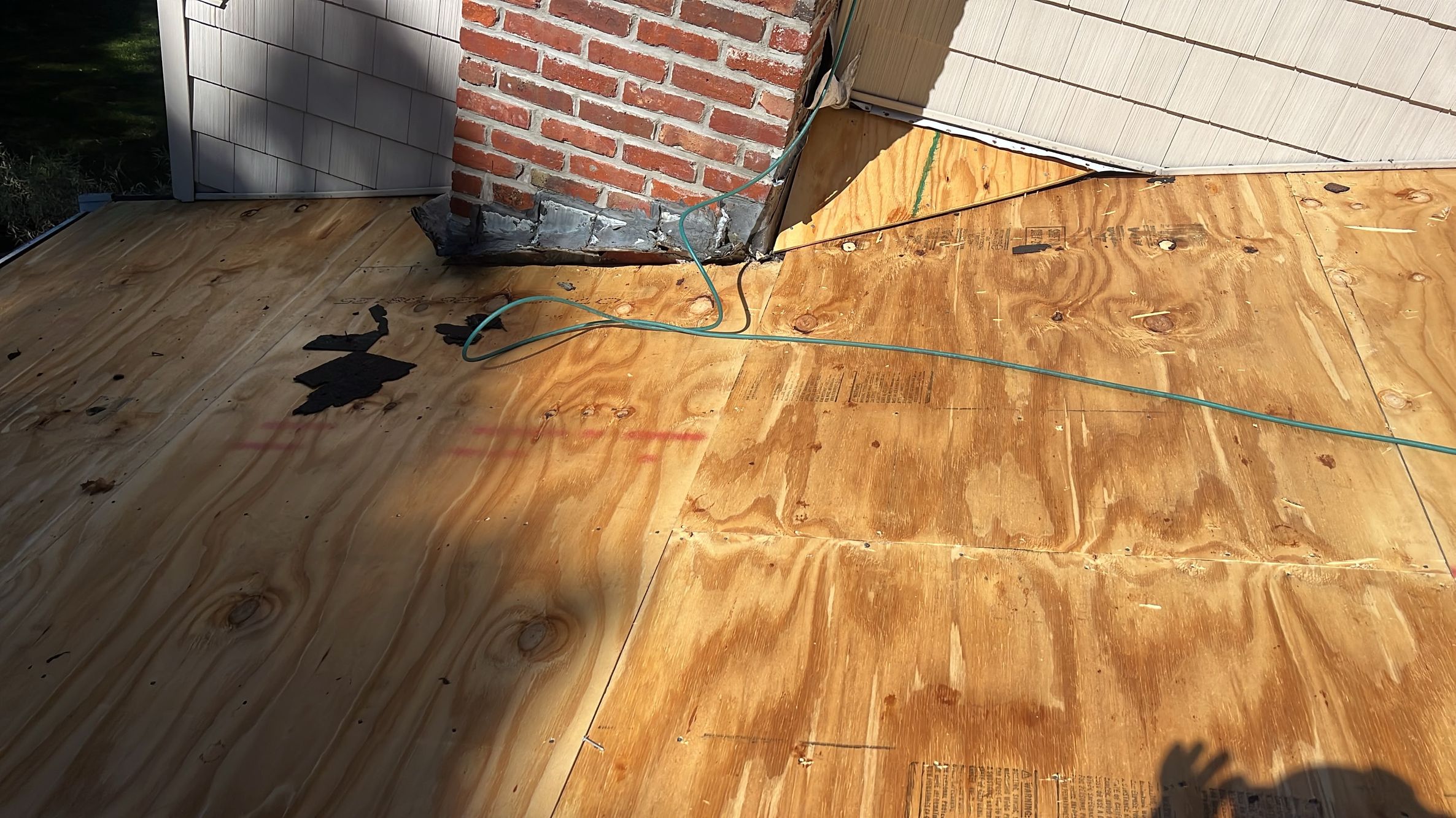 New Roof Decking on new roof in Norwood MA