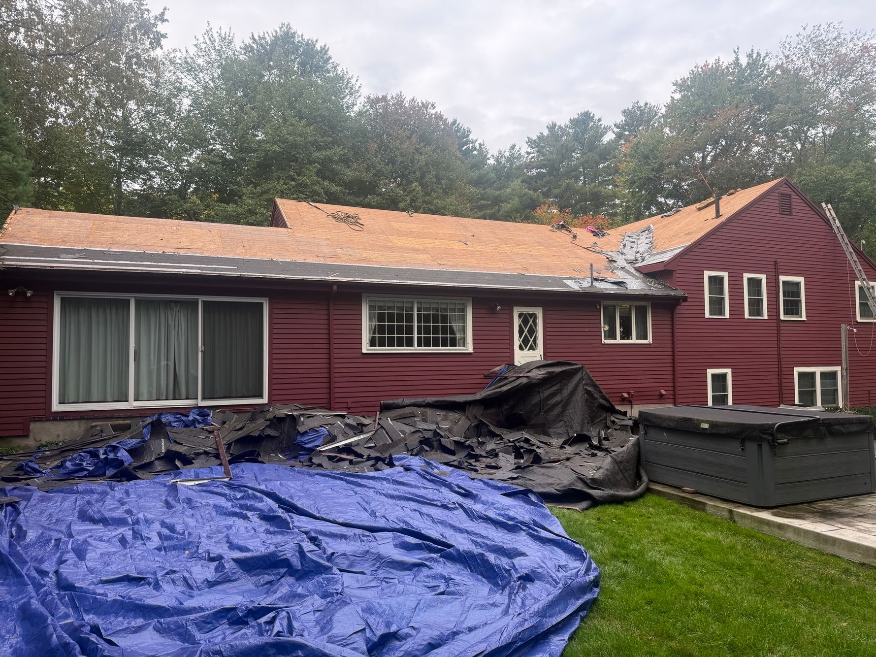 Natarelli & Son Roofing and Gutters crew - Full roof replacement, decking inspection, ice & water shield Needham MA Full roof replacement, decking inspection, ice & water shield Needham MA