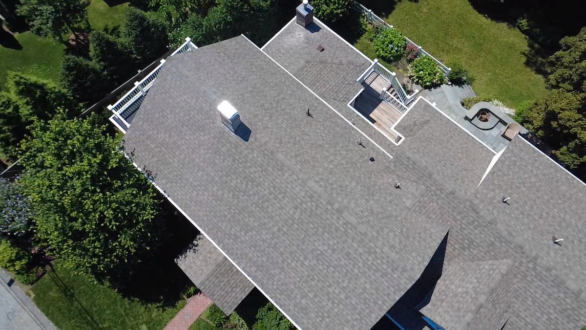 Overhead view of Architectural Roof Replacement Natick MA