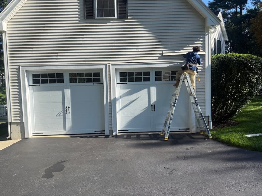 siding and metal standing seam install on garage in natick ma