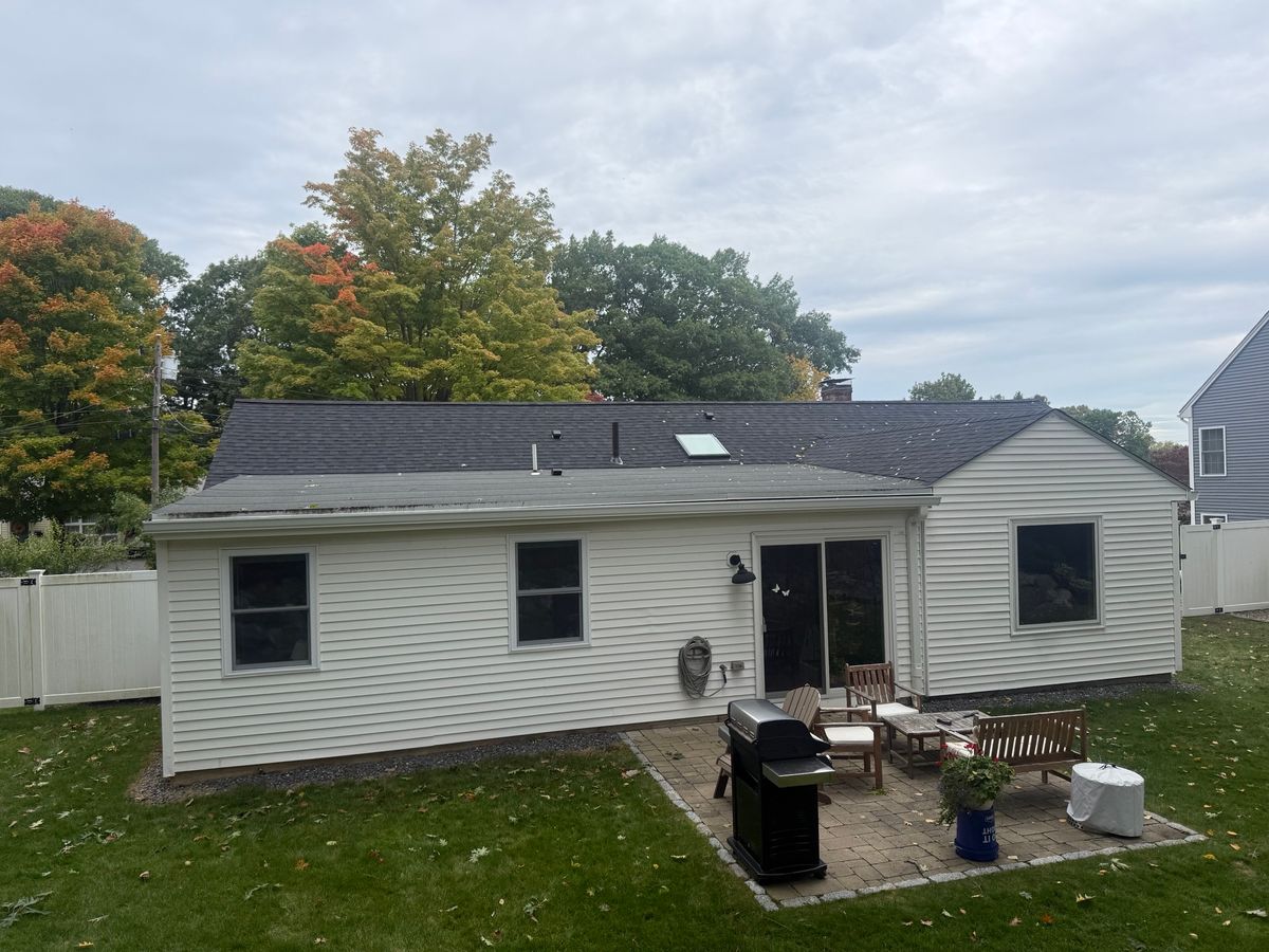 Completed Roof replacement in Natick by Natarelli & Son Roofing and Gutters