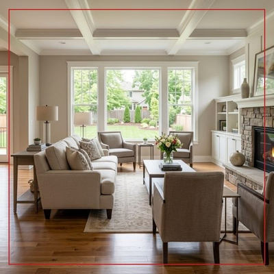 a beautifully staged modern craftsman-style living room