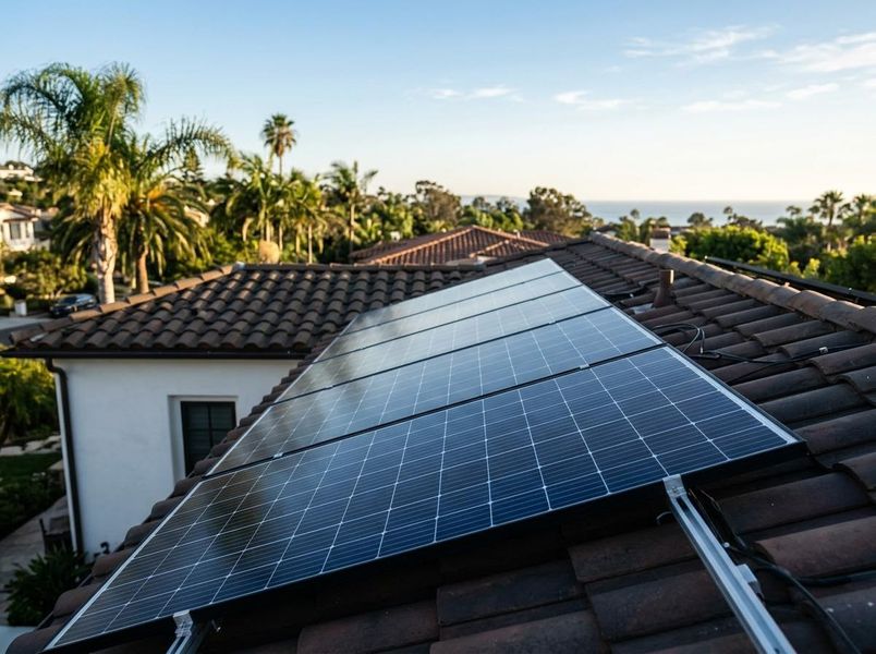 solar panels on a california home