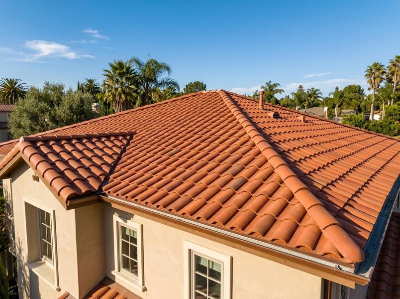 brand new tile roof on a home