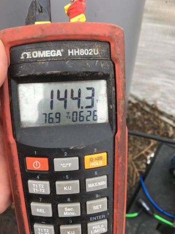 Fig.8 - Hydro Thermal at Work Readout from the "Thermal Battery" in °F Fig.8 - Hydro Thermal at Work Readout from the "Thermal Battery" in °F
