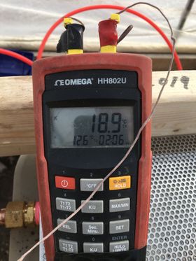 Fig.10 - Hydro Thermal at Work Readout from the "Grow Table" in °C