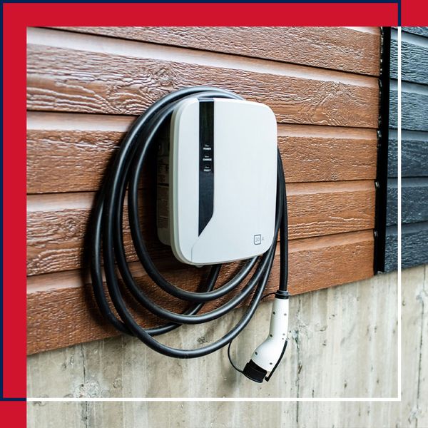 EV charger on wall