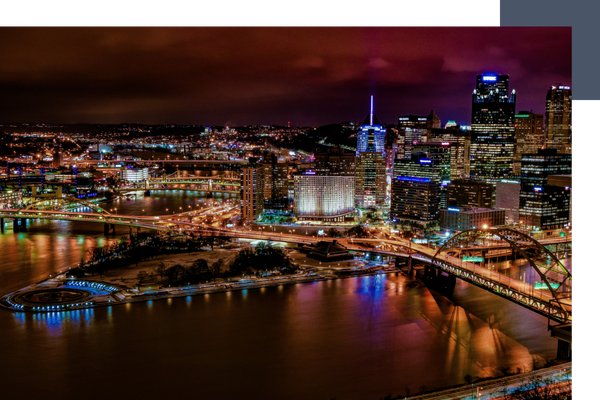 The Pittsburgh skyline at night