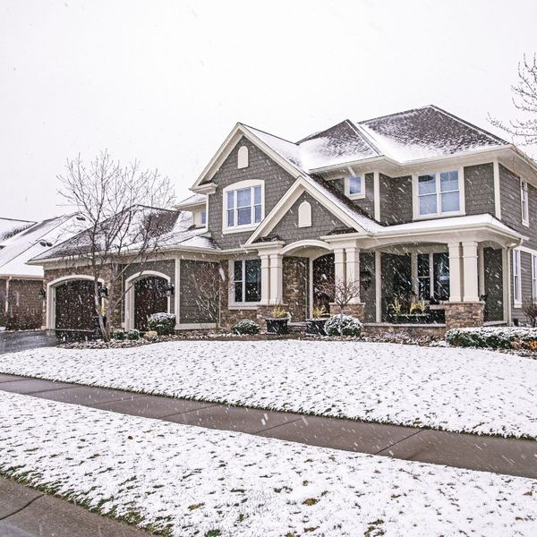 house with snow on it