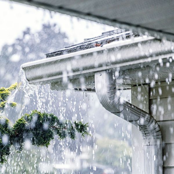 raining on gutters