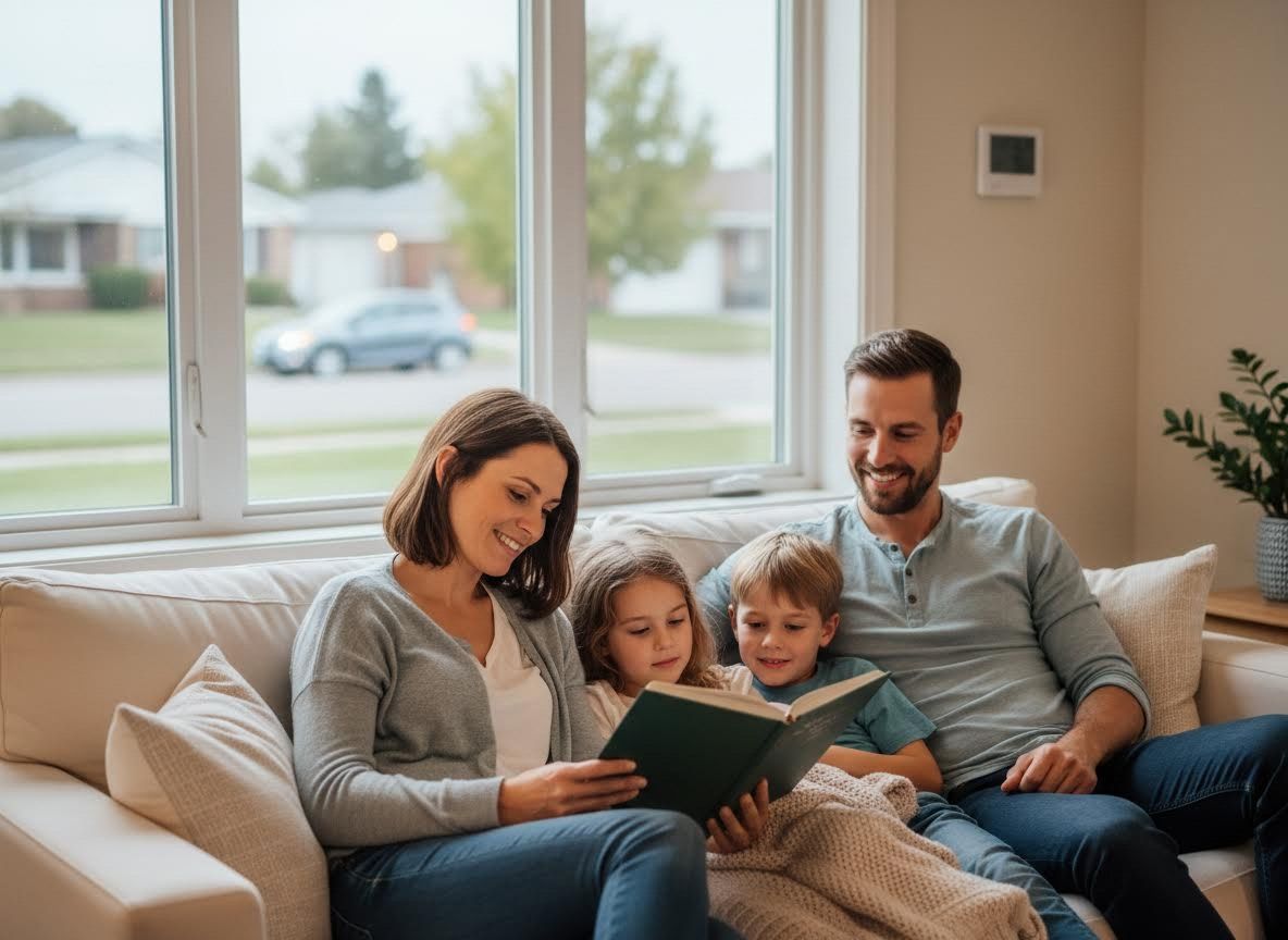 Family Reading a Book Together