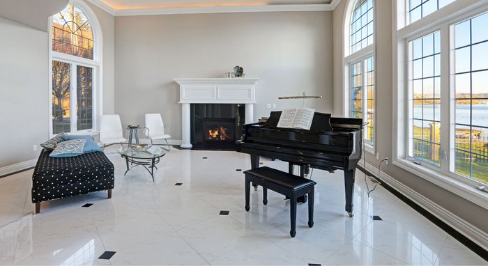 epoxy coating marble floor in living room