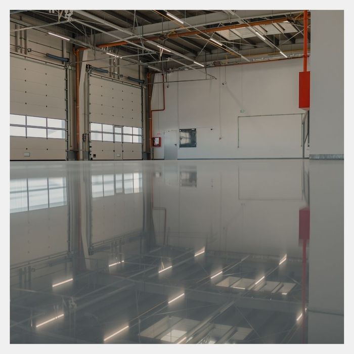 epoxy-coated commercial garage floor