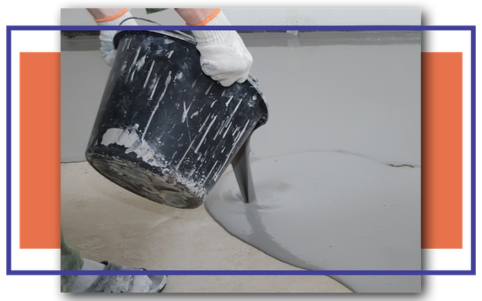 Epoxy being poured on the floor