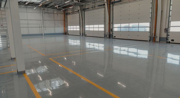 epoxy-coated commercial garage floor