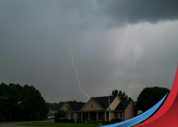 lightning striking house 