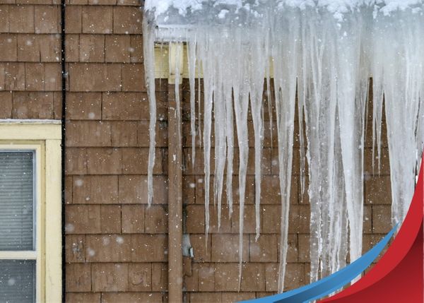 image of a home with an ice dam