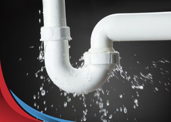water spraying out of P-trap under sink