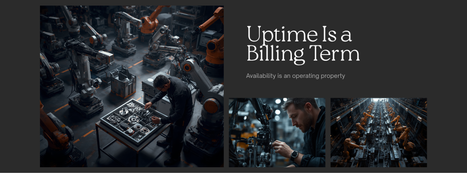 Uptime is a billing term graphic with warehouse robots