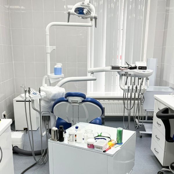 Modern dental office with equipment and supplies