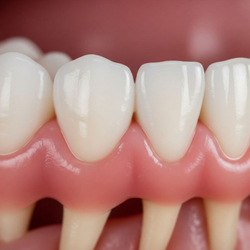 Close-up of healthy gums and tooth roots. Close-up of healthy gums and tooth roots.
