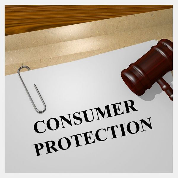 A paper with the words consumer protectionb