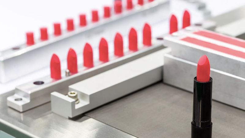Lipsticks being made