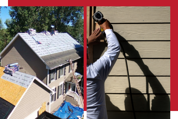 collage of a new roof and siding work collage of a new roof and siding work