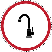 Sleek modern sink icon