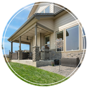 home with tan siding