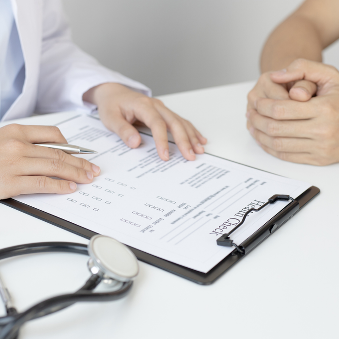 Doctor and patient doing a health check
