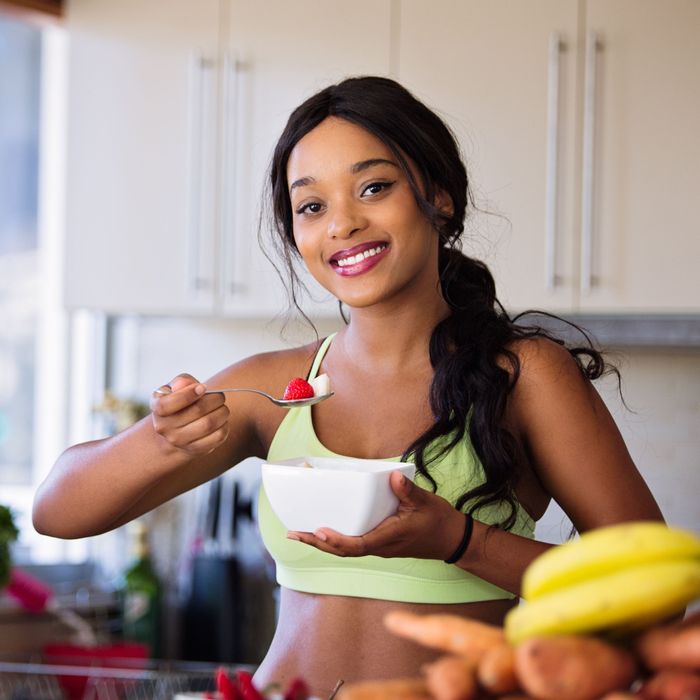 Women eating fruit