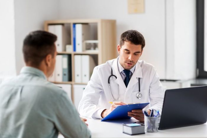 Doctor talking to a patient