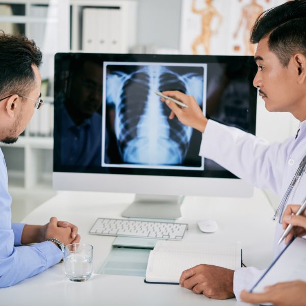 Doctors discussing an x ray