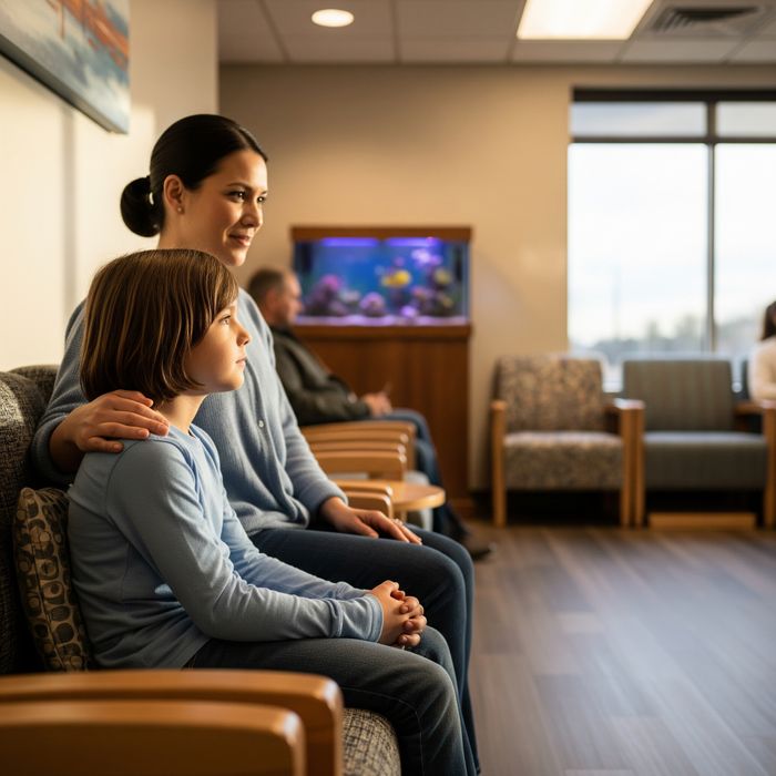 image of a kid waiting to see the doctor