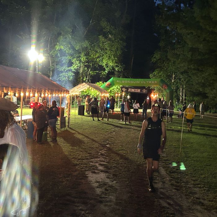 People at the finish line of the Pemberton Run